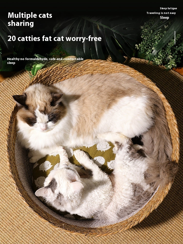 Straw Cat Nest Summer Cool Mat