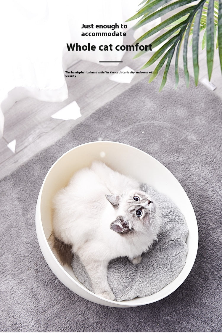 Pet Creative Plastic Wood Grain Base Open Cat Nest