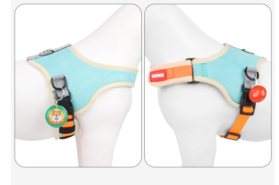 Suede Pet Dog Cat Harnesses& Leash