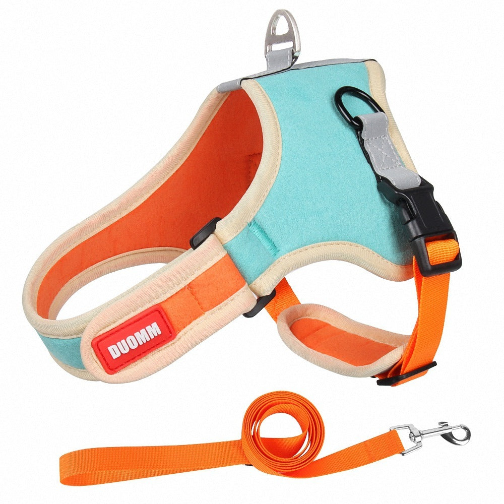 Suede Pet Dog Cat Harnesses& Leash