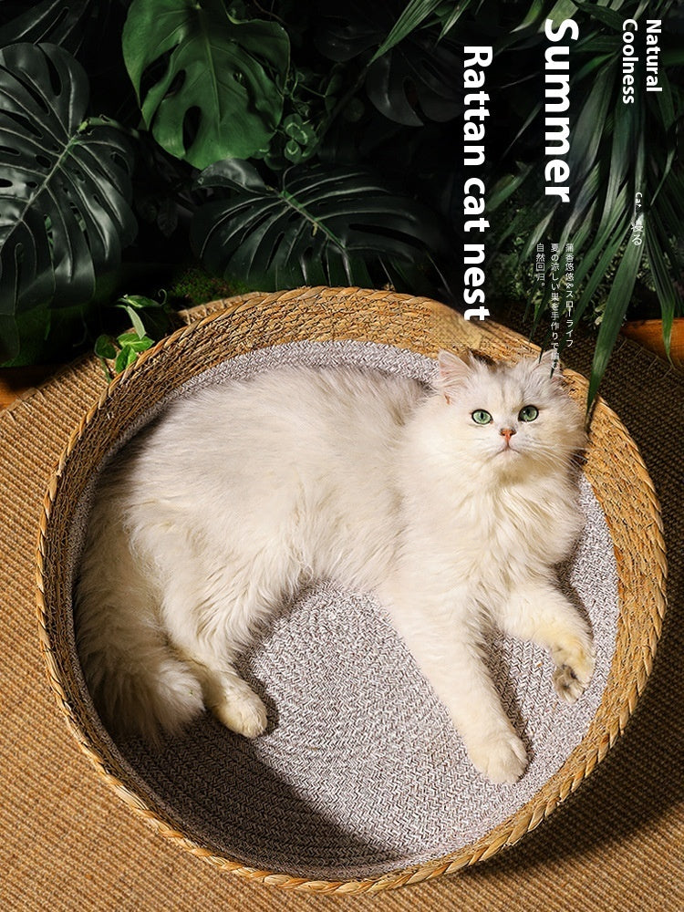 Straw Cat Nest Summer Cool Mat