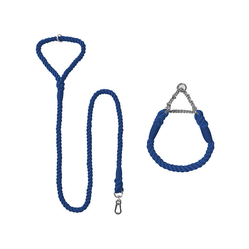 Colorful Woven Cotton Pet Dog Leash Collar Set