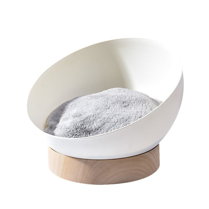 Pet Creative Plastic Wood Grain Base Open Cat Nest