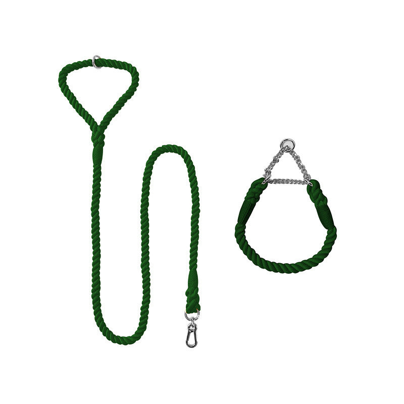 Colorful Woven Cotton Pet Dog Leash Collar Set