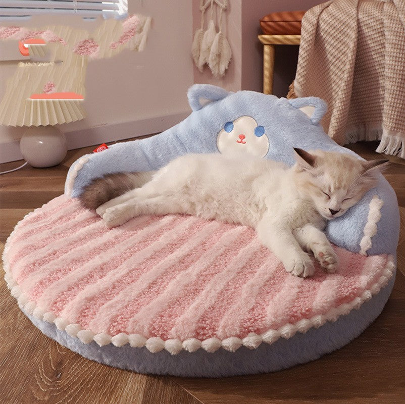 Pet Princess and Bear Hugging Winter Bed Cat Sleeping Nest