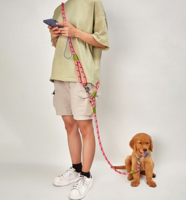 Pet One Drag Two Multi-Functional Hands Cross Shoulder Running Rope Artifact