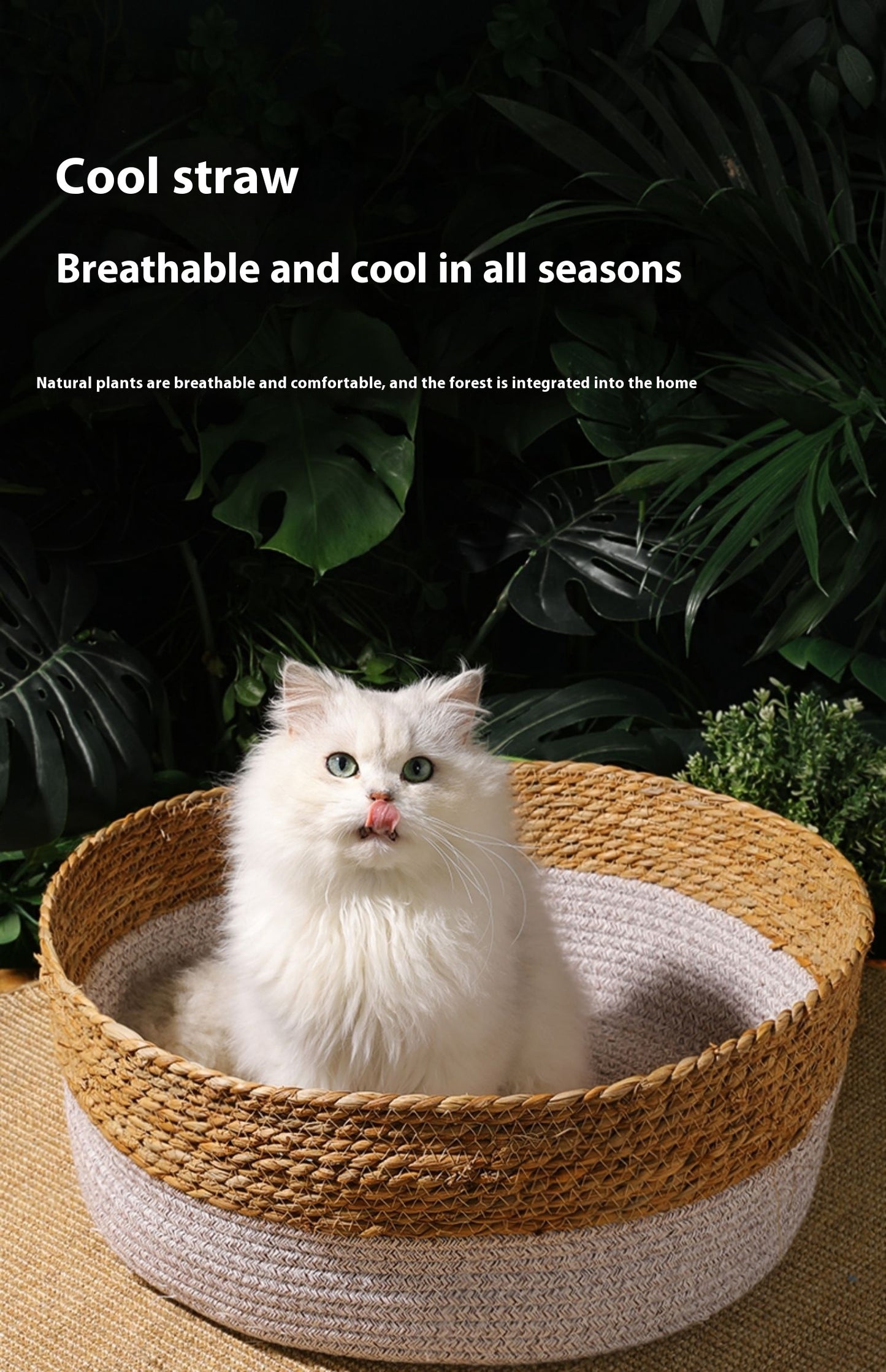Straw Cat Nest Summer Cool Mat