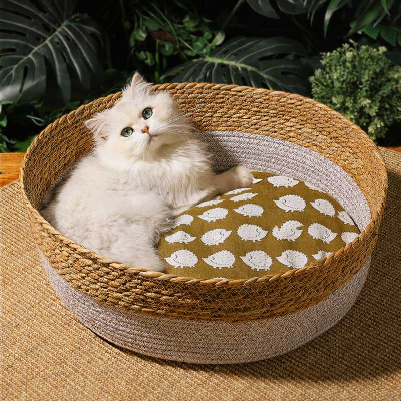 Straw Cat Nest Summer Cool Mat