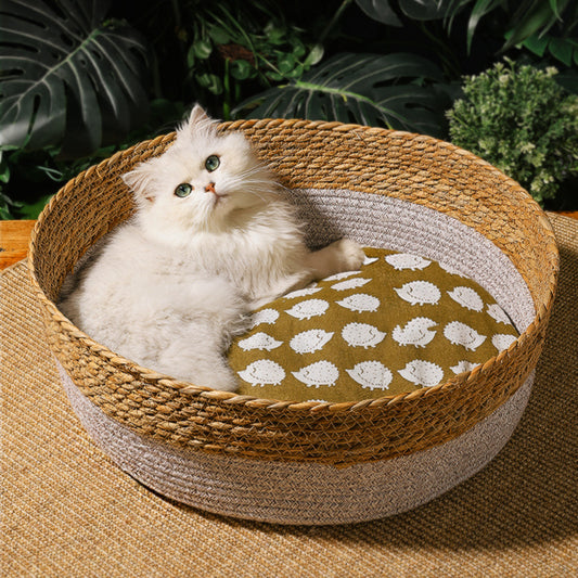 Straw Cat Nest Summer Cool Mat