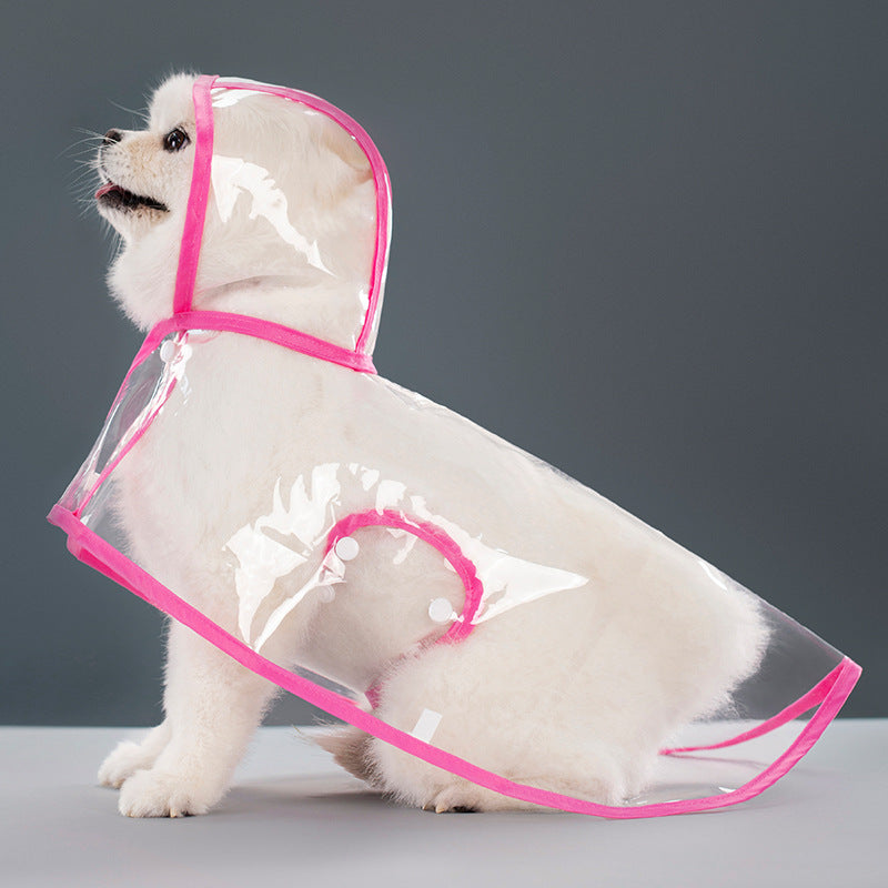 Pet Raincoat Cat Dog Transparent Plastic Waterproof