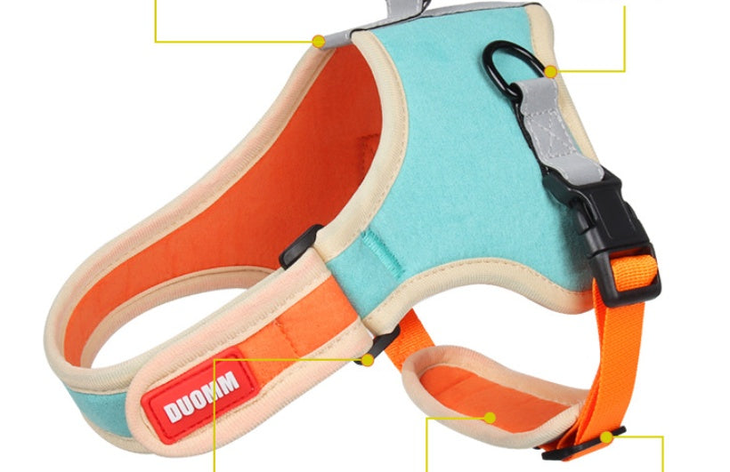 Suede Pet Dog Cat Harnesses& Leash