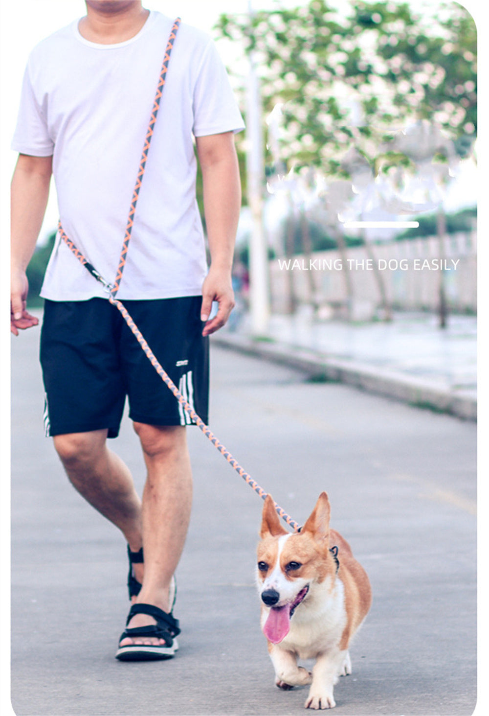 Multifunctional Oblique Cross Waist Running Pet Traction Rope Chain