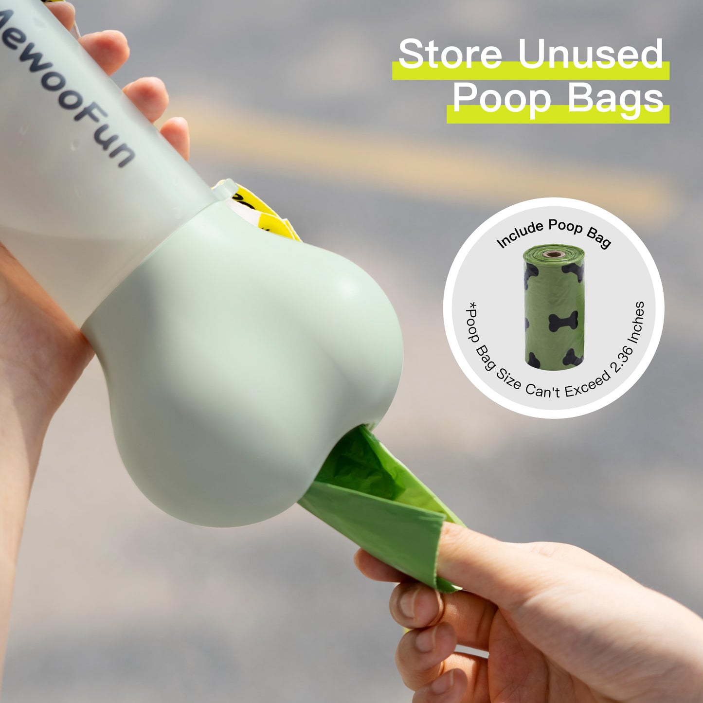 Mewoofun Pet Dog Water Bottle Feeder Bowl 2 in 1 Leak Proof Portable Food Bottle Outdoor Travel Drinking Include Poop Bag